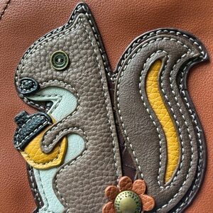 Chala Squirrel Clutch in Brown and Orange